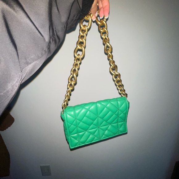 Zara Bags Zara Green Bag With Gold Chain Poshmark